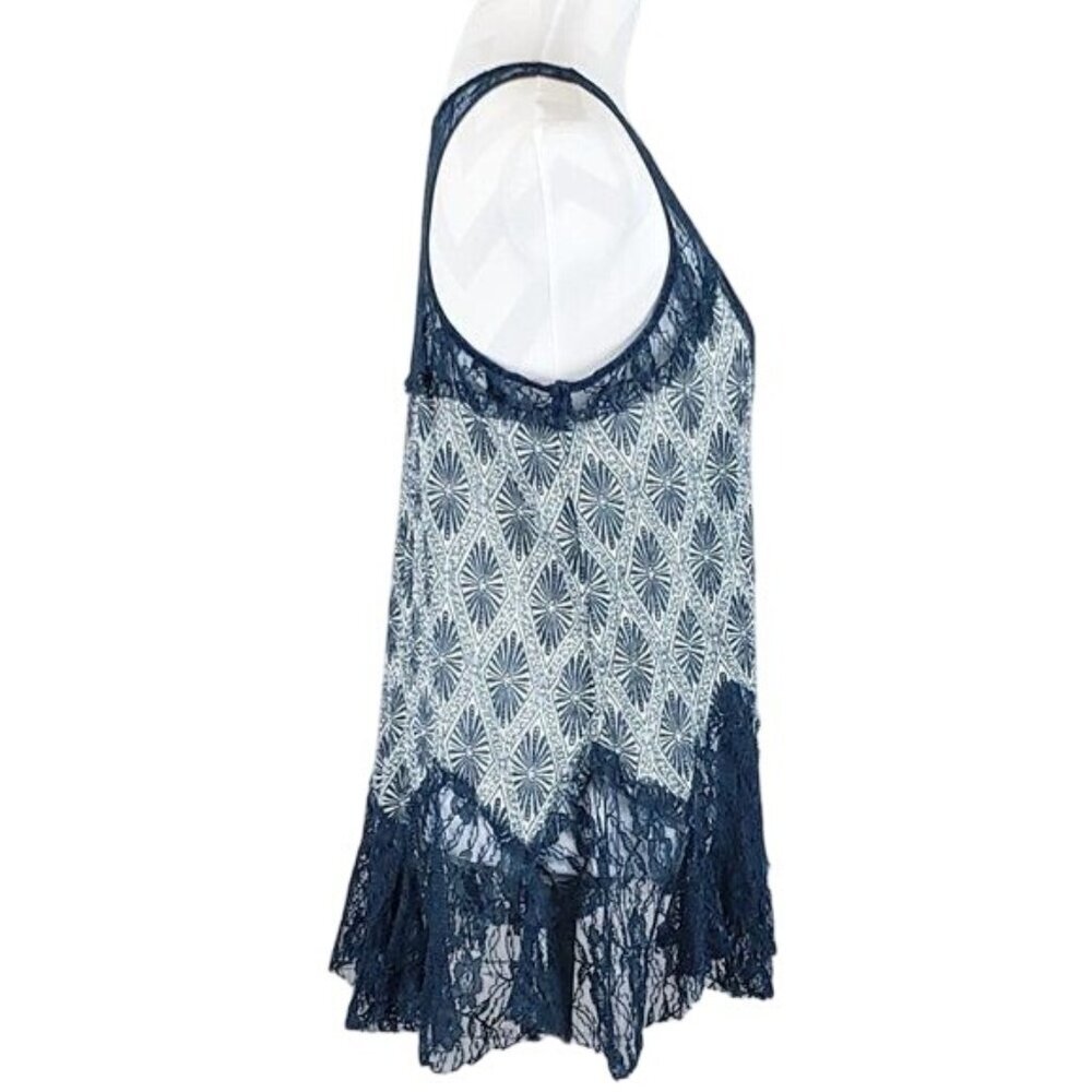 Free People Blue Lace Blouse - Picture 4 of 8